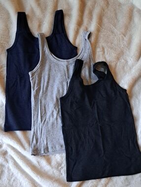 aerie Tank Top Trio in Black, Gray, Navy